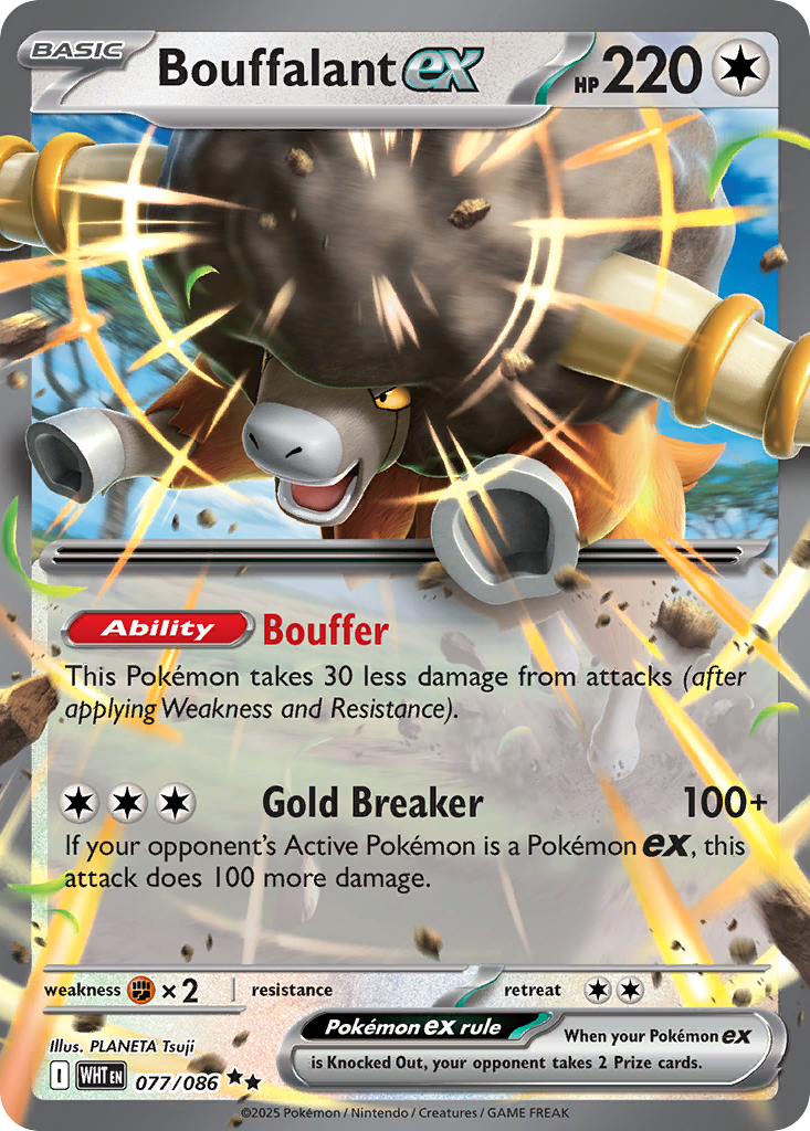 Losse Pokemonkaart 077/086 - Bouffalant ex - White Flare - [Double Rare]