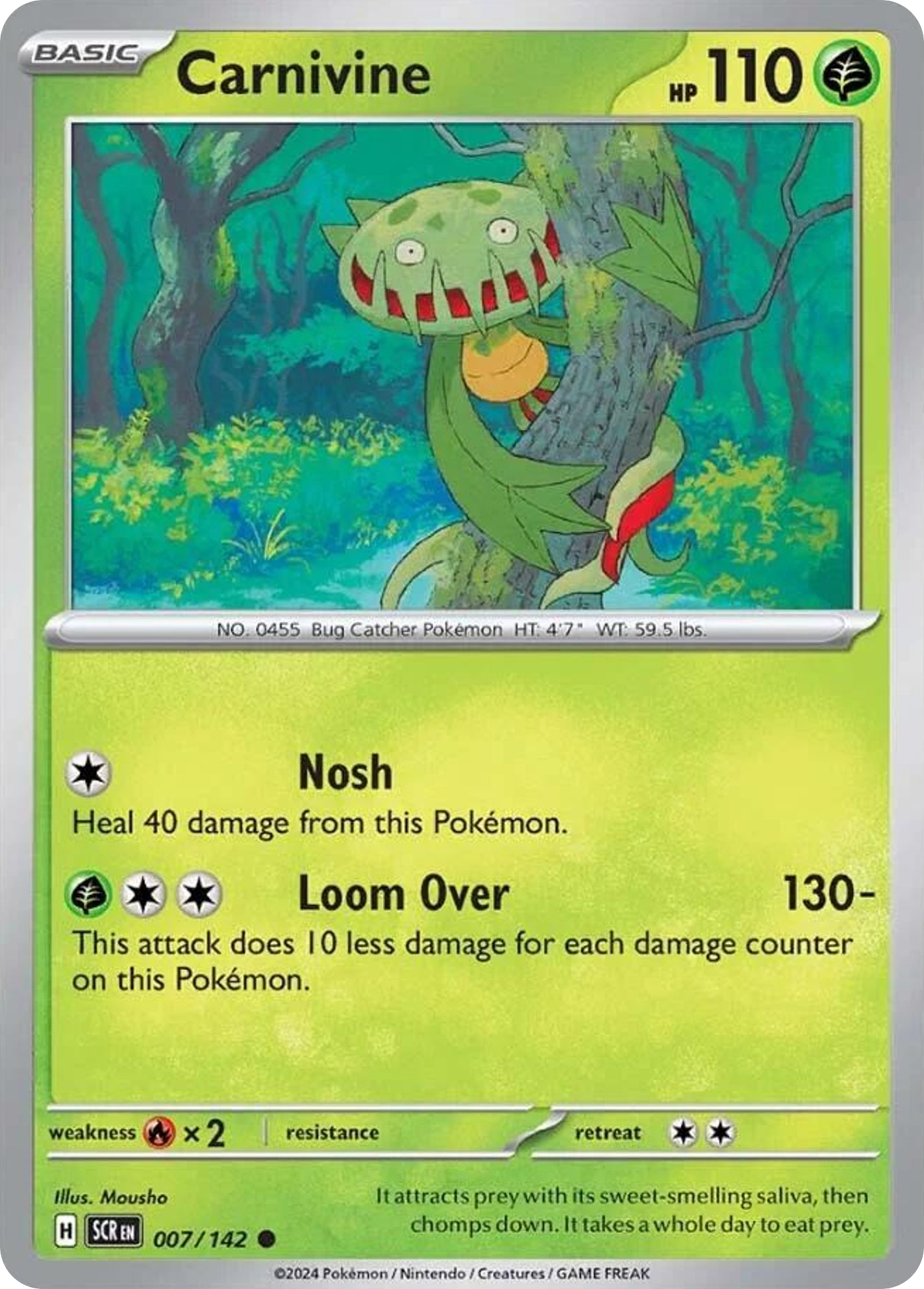 Losse Pokemonkaart 007/142 - Carnivine - Stellar Crown - [Common] - Reverse Holo