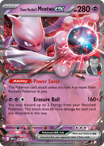 Losse Pokemonkaart 081/182 - Team Rocket's Mewtwo ex - Destined Rivals - [Double Rare]