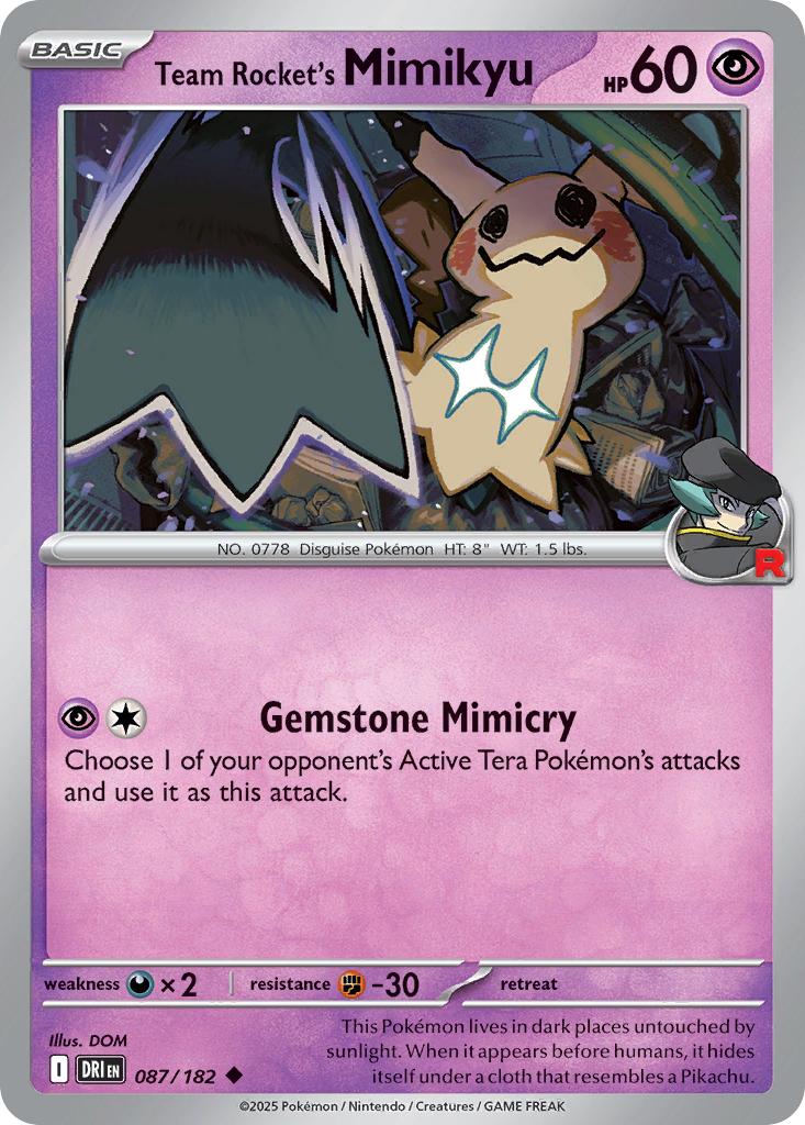 Losse Pokemonkaart 087/182 - Team Rocket's Mimikyu - Destined Rivals - [Uncommon] - Reverse Holo