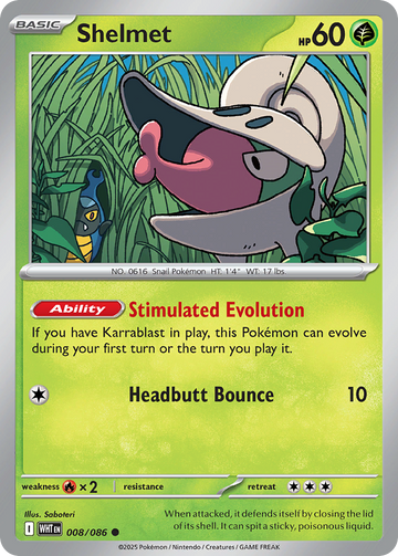 008/086 - Shelmet - [Common] - Reverse Holo