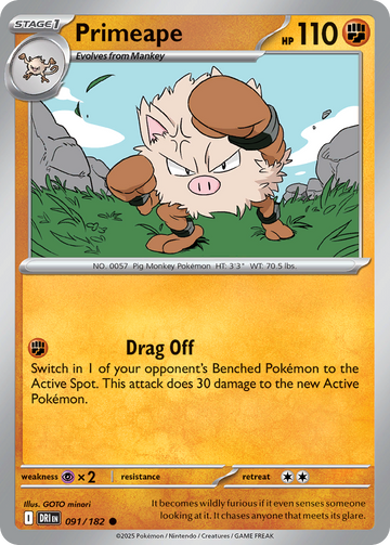 091/182 - Primeape - [Common] - Reverse Holo