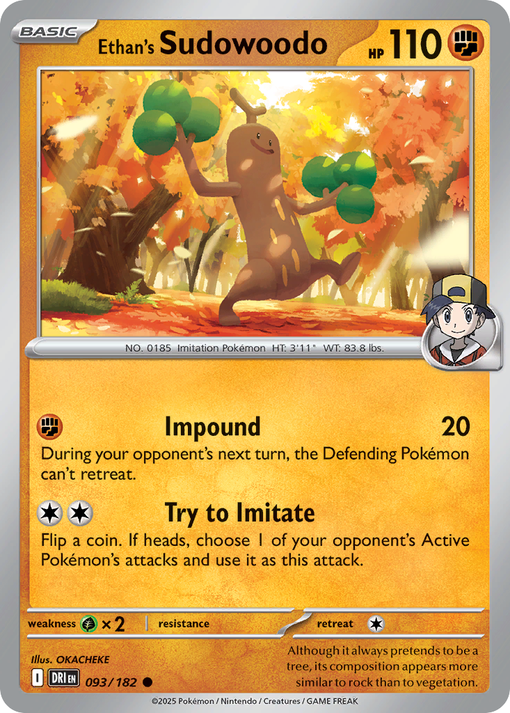 Losse Pokemonkaart 093/182 - Ethan's Sudowoodo - Destined Rivals - [Common] - Reverse Holo