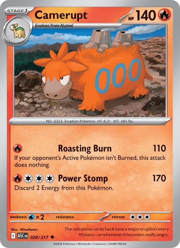 Losse Pokémonkaart 028/217 - Camerupt - Ascended Heroes - [Uncommon]