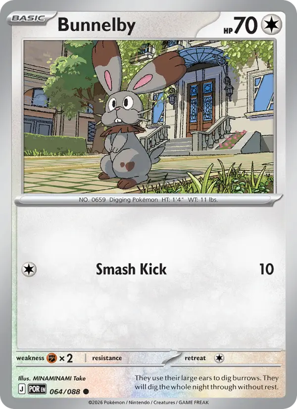 Losse Pokémonkaart 064/088 - Bunnelby - Perfect Order - [Common]