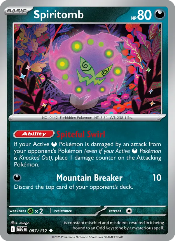 Losse Pokémonkaart 087/132 - Spiritomb - Mega Evolution - [Uncommon]