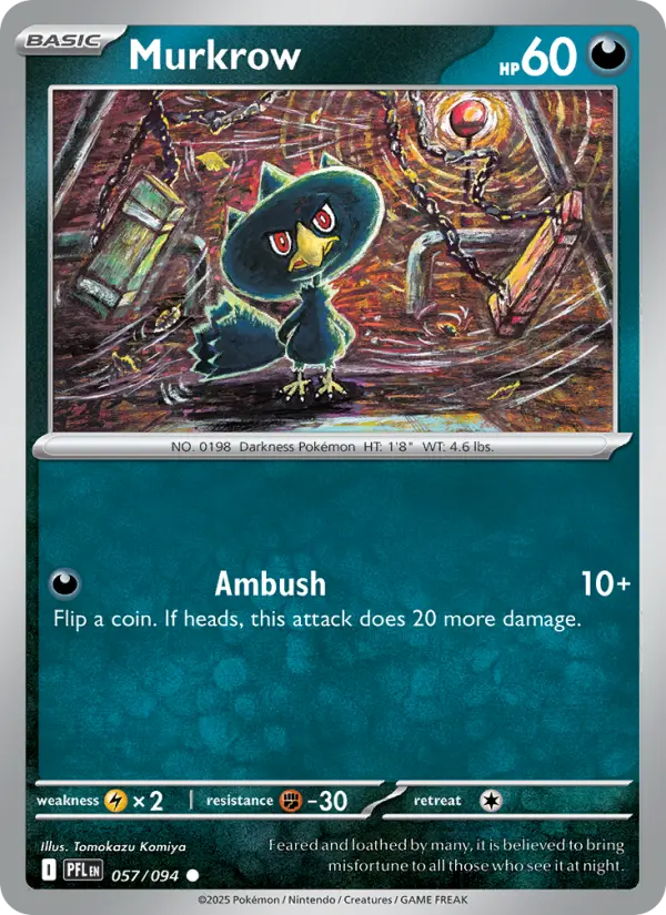Losse Pokémonkaart 057/094 - Murkrow - Phantasmal Flames - [Common]