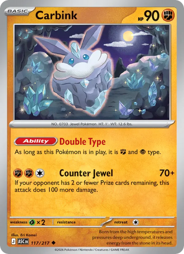Losse Pokémonkaart 117/217 - Carbink - Ascended Heroes - [Uncommon]