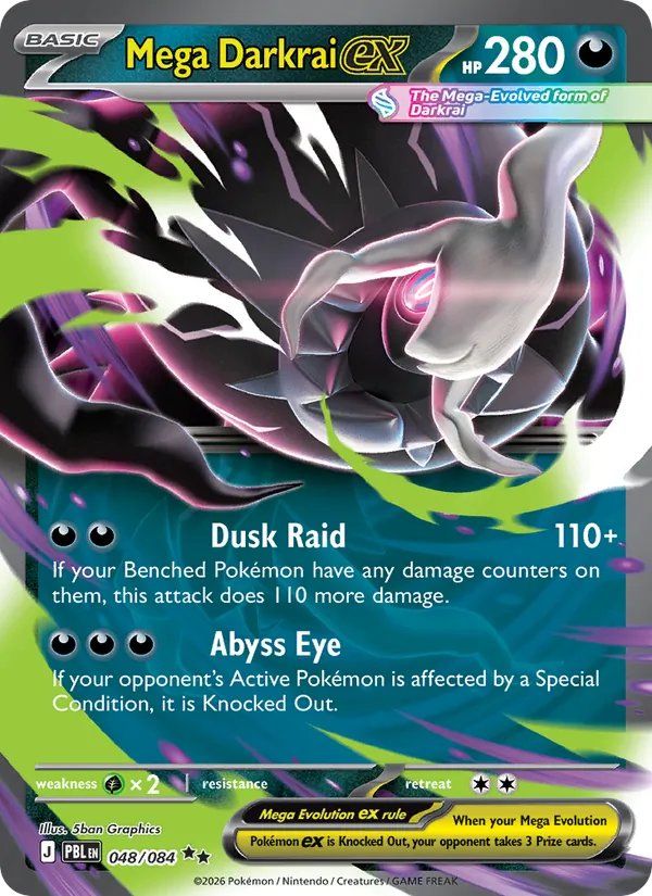 Losse Pokémonkaart 048/084 - Mega Darkrai ex - Pitch Black - [Double rare]