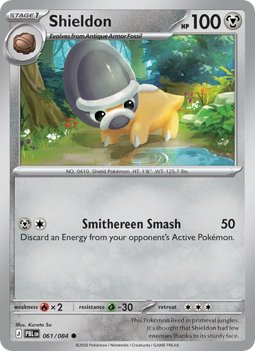 Losse Pokémonkaart 061/084 - Shieldon - Pitch Black - [Common] - Reverse Holo