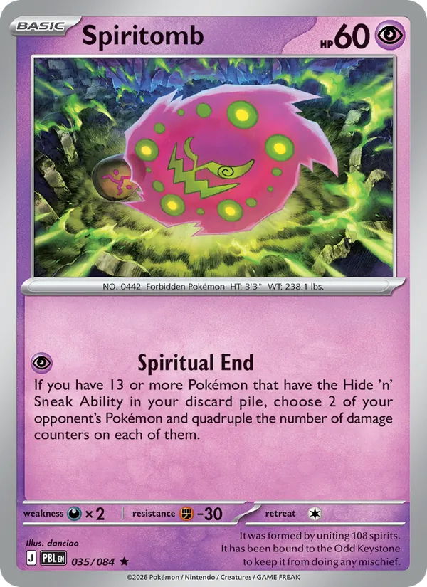 Losse Pokémonkaart 035/084 - Spiritomb - Pitch Black - [Rare] - Reverse Holo