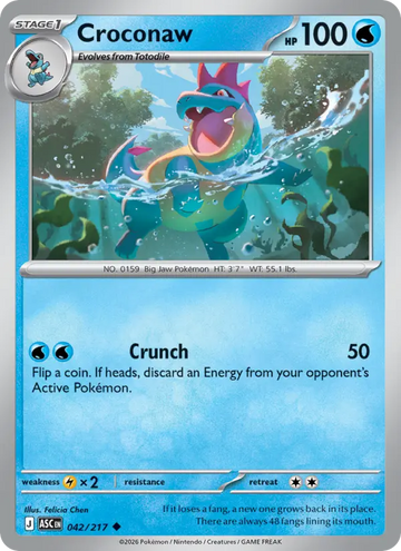 Losse Pokémonkaart 042/217 - Croconaw - Ascended Heroes - [Uncommon]