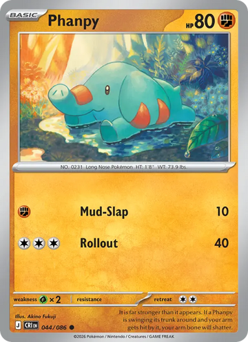 Losse Pokémonkaart 044/086 - Phanpy - Chaos Rising - [Common]
