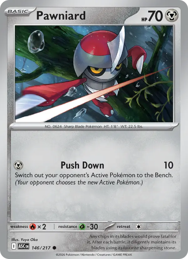 Losse Pokémonkaart 146/217 - Pawniard - Ascended Heroes - [Common]