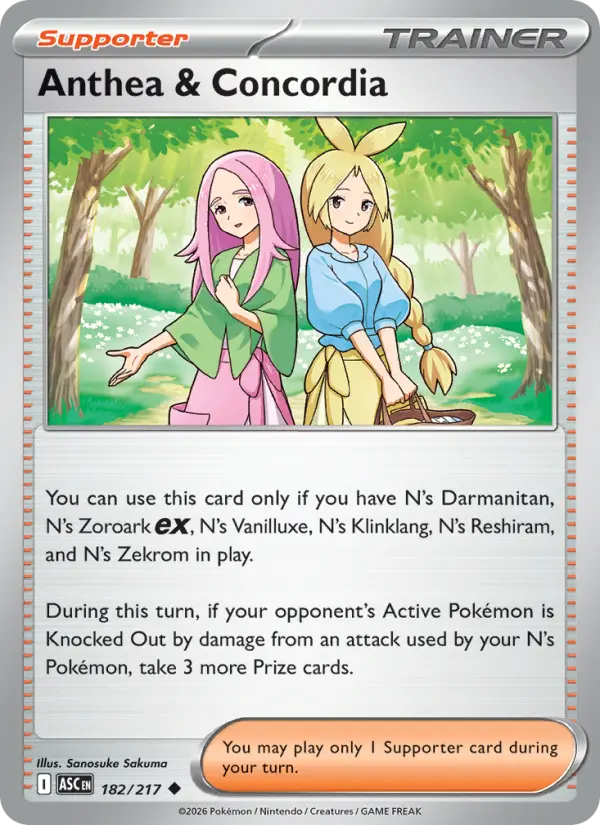 Losse Pokémonkaart 182/217 - Anthea & Concordia - Ascended Heroes - [Uncommon]