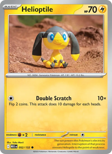 Losse Pokémonkaart 052/132 - Helioptile - Mega Evolution - [Common]