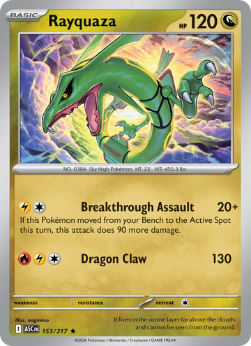 Losse Pokémonkaart 153/217 - Rayquaza - Ascended Heroes - [Rare]