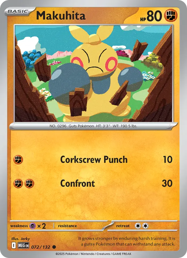 Losse Pokémonkaart 072/132 - Makuhita - Mega Evolution - [Common]