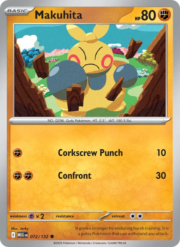 Losse Pokémonkaart 072/132 - Makuhita - Mega Evolution - [Common]