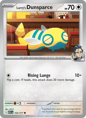 Losse Pokémonkaart 163/217 - Larry's Dunsparce - Ascended Heroes - [Common]