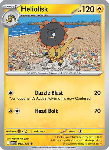 Losse Pokémonkaart 053/132 - Heliolisk - Mega Evolution - [Common]