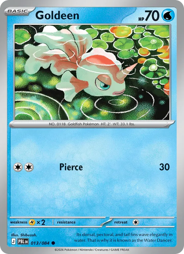 Losse Pokémonkaart 013/084 - Goldeen - Pitch Black - [Common] - Reverse Holo