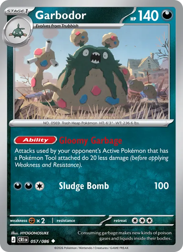 Losse Pokémonkaart 057/086 - Garbodor - Chaos Rising - [Uncommon]