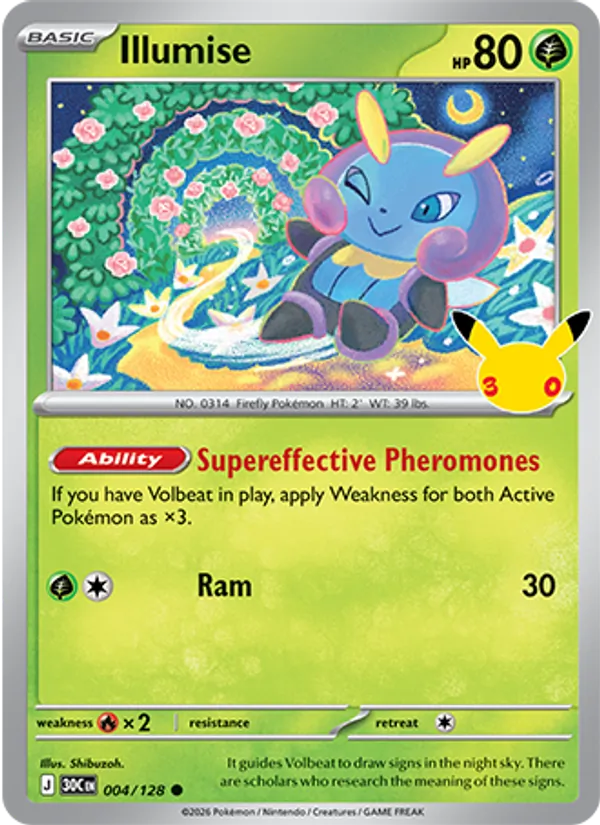 Losse Pokémonkaart 004/128 - Illumise - 30th Celebration - [Common]