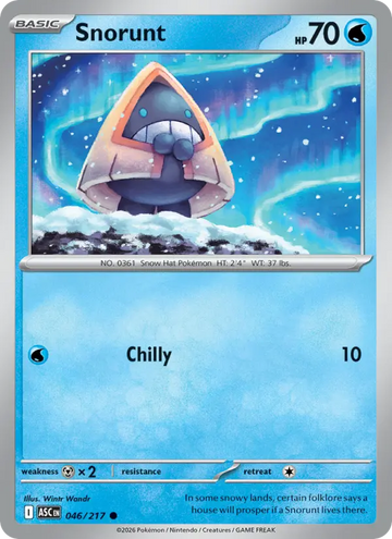 Losse Pokémonkaart 046/217 - Snorunt - Ascended Heroes - [Common] - Loveball Reverse Holo