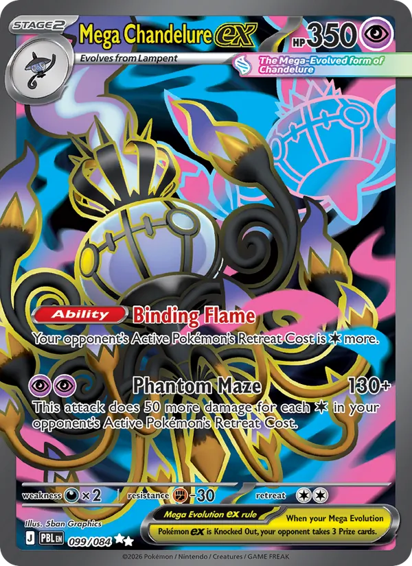 Losse Pokémonkaart 099/084 - Mega Chandelure ex - Pitch Black - [Ultra Rare]