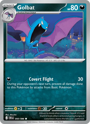 Losse Pokémonkaart 050/086 - Golbat - Chaos Rising - [Common]