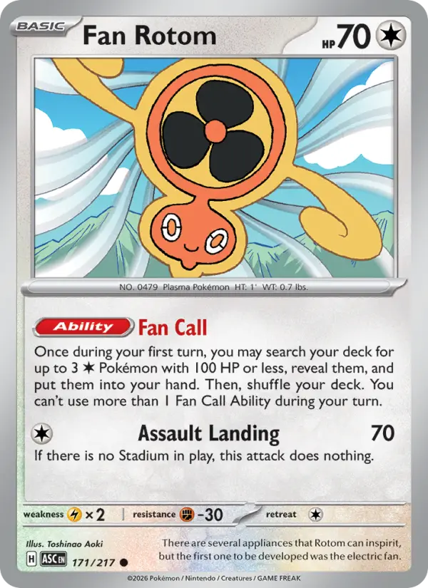 Losse Pokémonkaart 171/217 - Fan Rotom - Ascended Heroes - [Common]