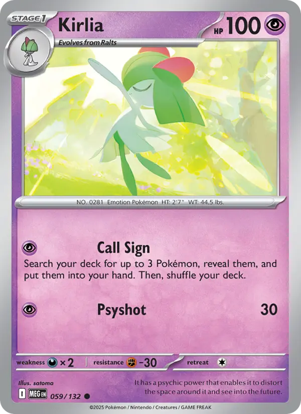 Losse Pokémonkaart 059/132 - Kirlia - Mega Evolution - [Common]