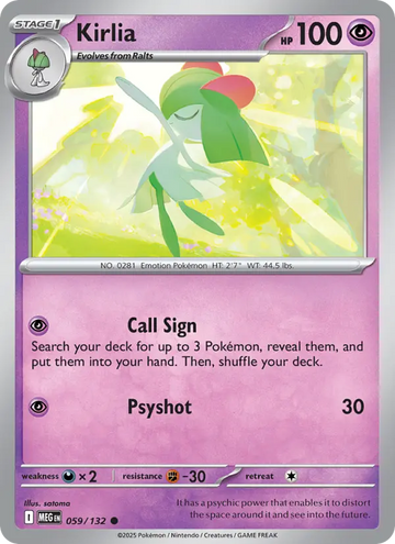 Losse Pokémonkaart 059/132 - Kirlia - Mega Evolution - [Common]