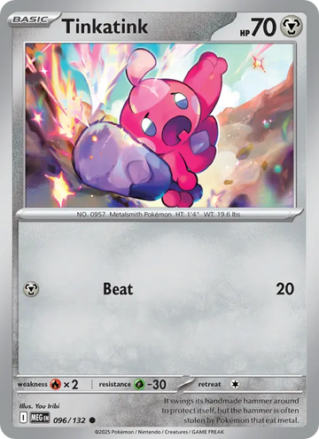 Losse Pokémonkaart 096/132 - Tinkatink - Mega Evolution - [Common]