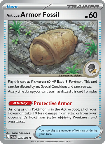 Losse Pokémonkaart 072/084 - Antique Armor Fossil - Pitch Black - [Common]