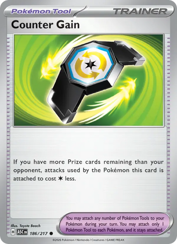 Losse Pokémonkaart 186/217 - Counter Gain - Ascended Heroes - [Common] - Reverse Holo