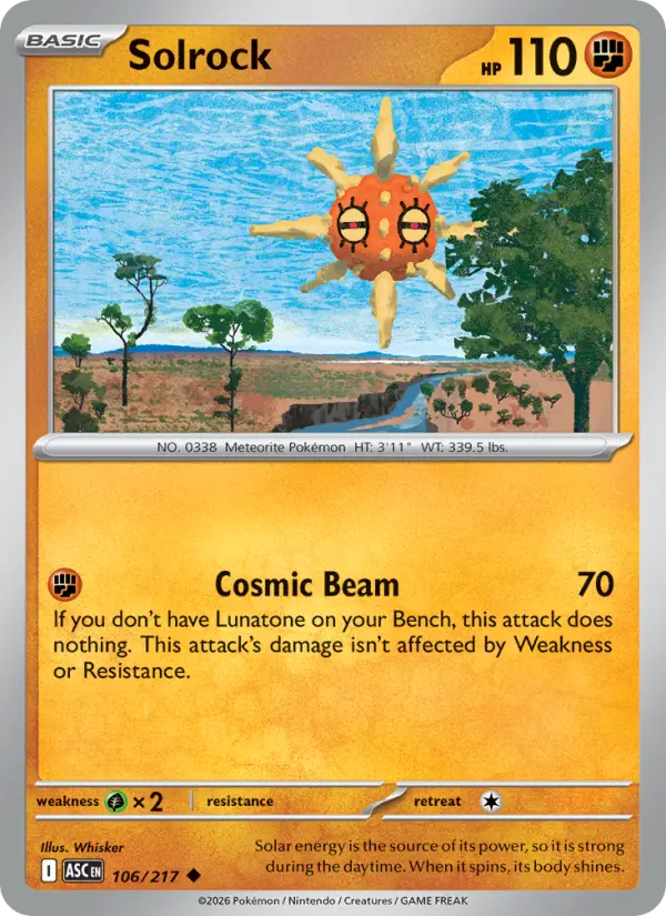 Losse Pokémonkaart 106/217 - Solrock - Ascended Heroes - [Uncommon]