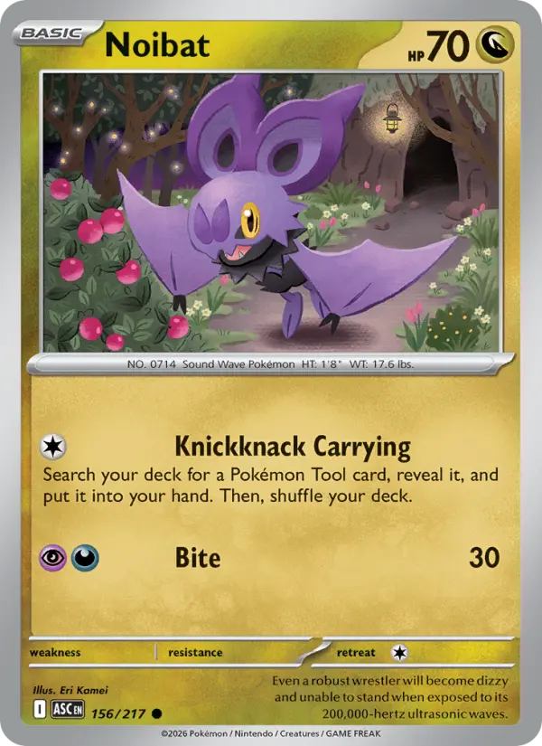 Losse Pokémonkaart 156/217 - Noibat - Ascended Heroes - [Common]