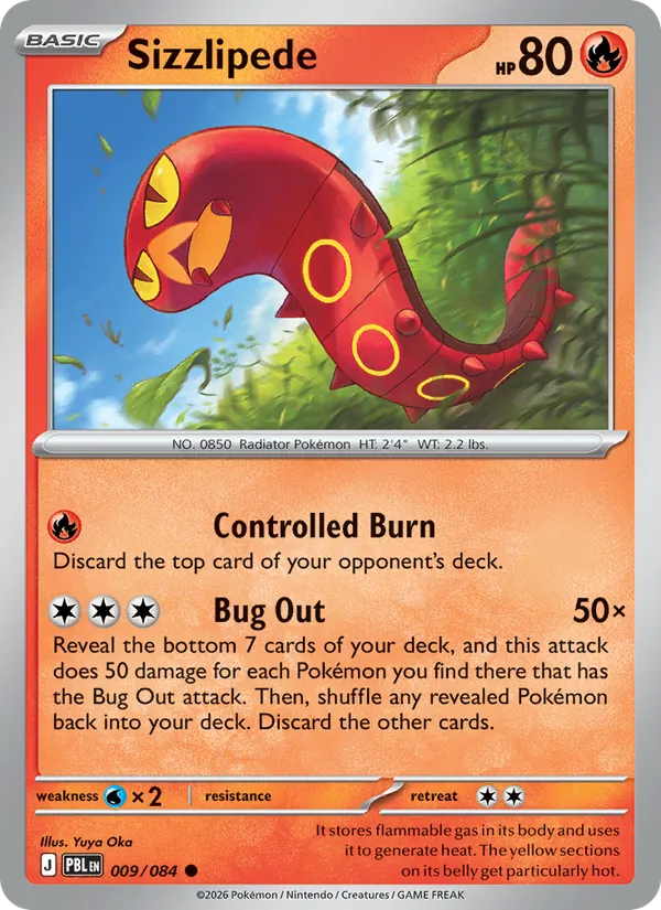 Losse Pokémonkaart 009/084 - Sizzlipede - Pitch Black - [Common]