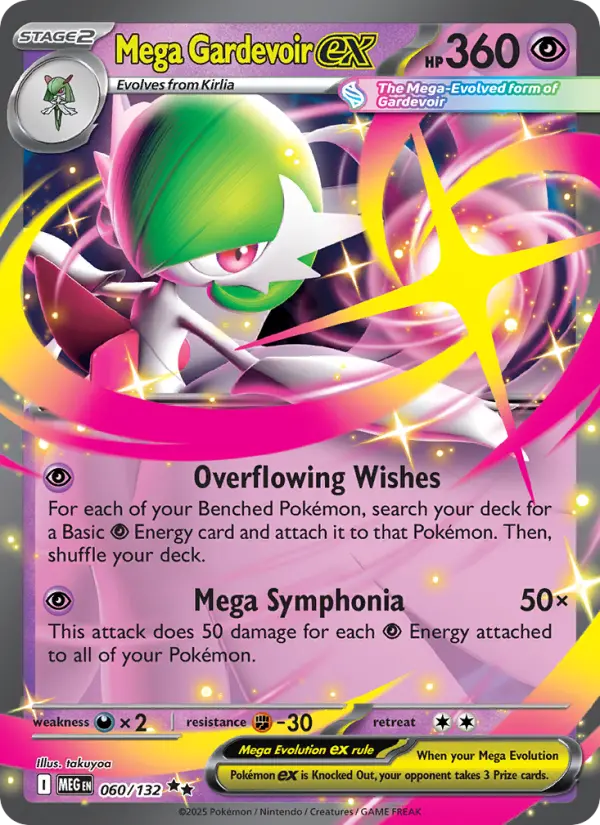 Losse Pokémonkaart 060/132 - Mega Gardevoir ex - Mega Evolution - [Double rare]