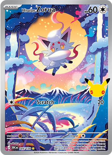 Losse Pokémonkaart 145/128 - Hisuian Zorua - 30th Celebration - [Illustration rare]