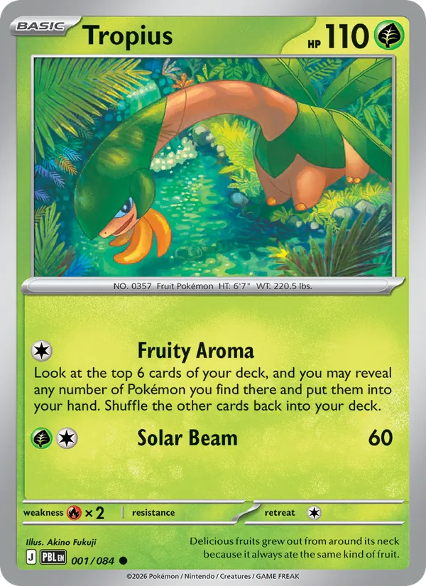 Losse Pokémonkaart 001/084 - Tropius - Pitch Black - [Common]