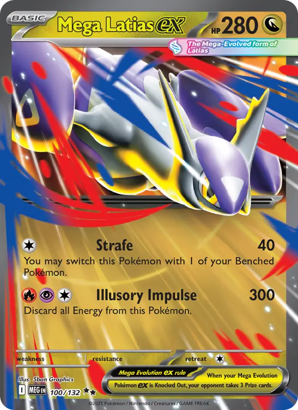 Losse Pokémonkaart 100/132 - Mega Latias ex - Mega Evolution - [Double rare]