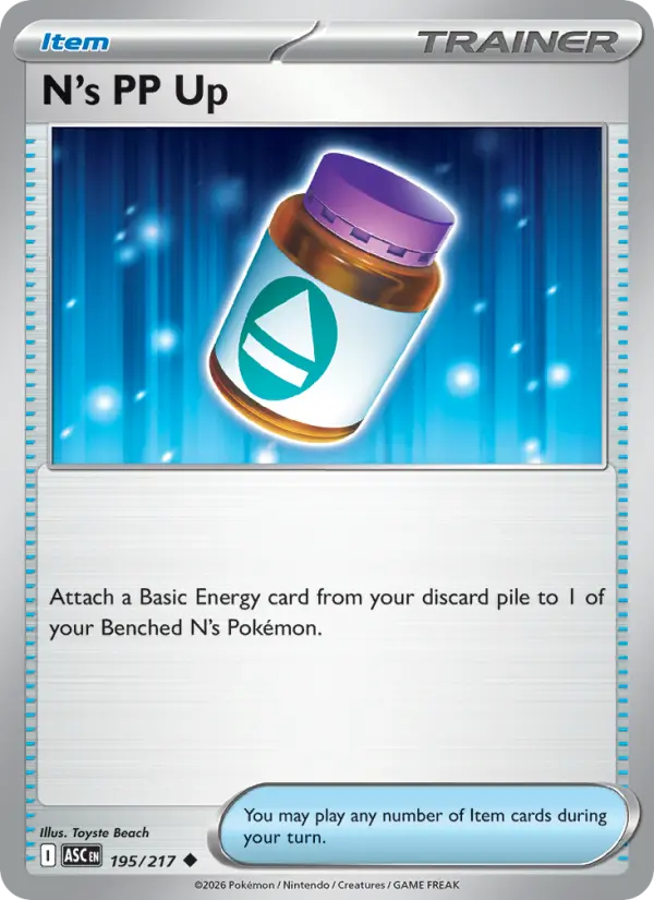 Losse Pokémonkaart 195/217 - N's PP Up - Ascended Heroes - [Uncommon]