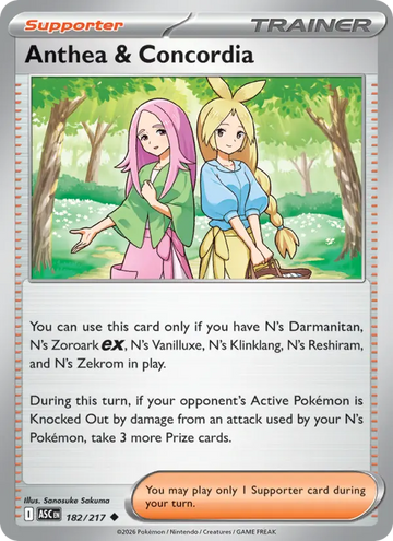 Losse Pokémonkaart 182/217 - Anthea & Concordia - Ascended Heroes - [Uncommon] - Reverse Holo