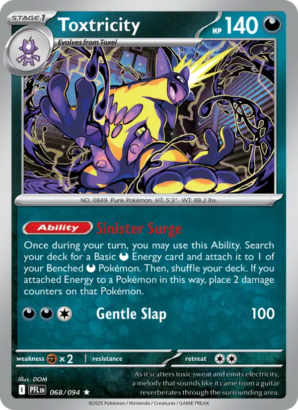 Losse Pokémonkaart 068/094 - Toxtricity - Phantasmal Flames - [Rare]