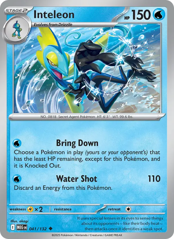 Losse Pokémonkaart 041/132 - Inteleon - Mega Evolution - [Uncommon]