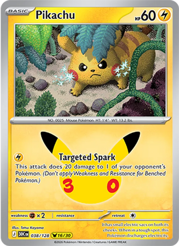 Losse Pokémonkaart 038/128 - Pikachu - 30th Celebration - [Pikachu Rare]