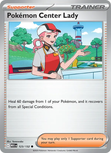 Losse Pokémonkaart 123/132 - Pokémon Center Lady - Mega Evolution - [Common]